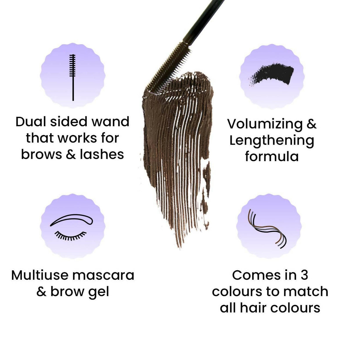 FAE Beauty 2 in 1 Brows X Lashes Brash Dual Mascara and Brow Gel - Dark Brown | Grocsy