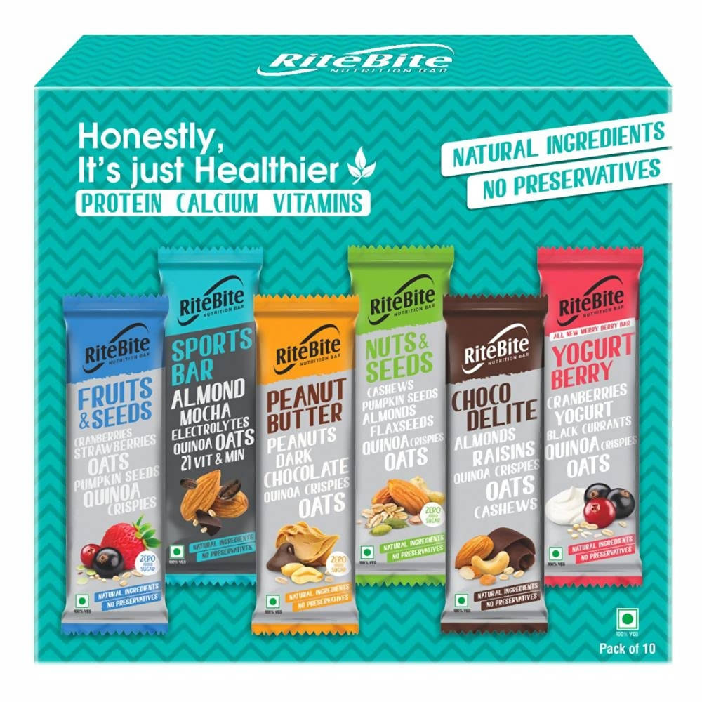 RiteBite Max Protein Nutrition Assorted Bars | Grocsy