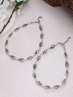 NVR Women's Set of 2 Silver-Plated Elephant Design Anklets | Grocsy