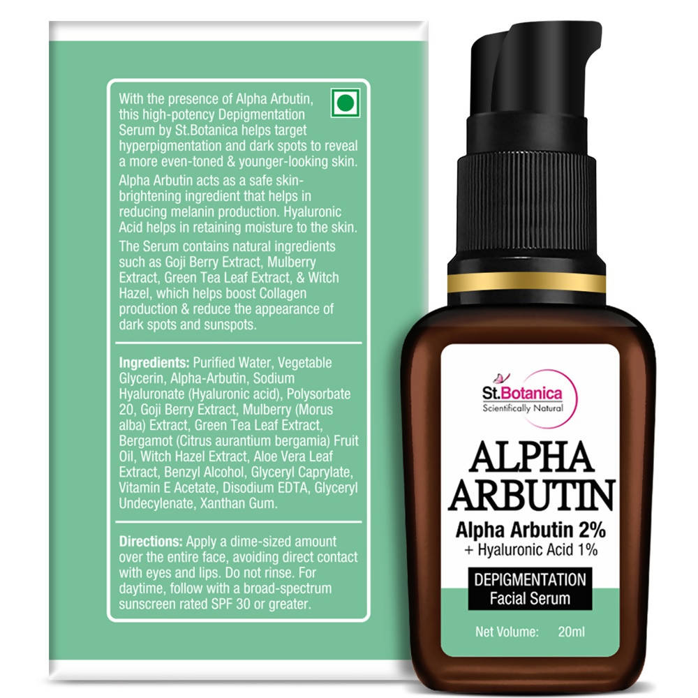 St.Botanica Alpha Arbutin 2% + Hyaluronic Acid 1% Depigmentation Facial Serum | Grocsy