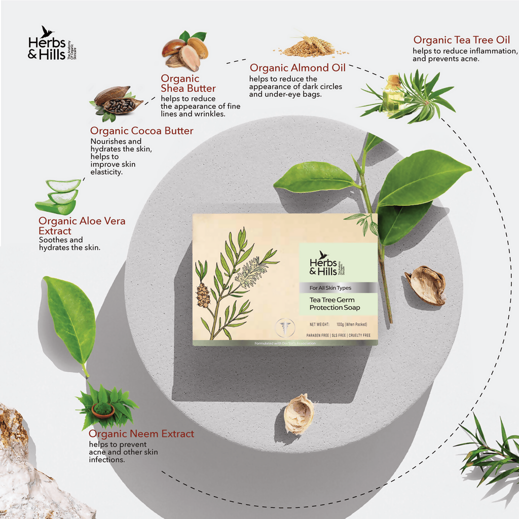 Herbs & Hills Tea Tree Germ Protection Soap | Grocsy