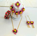Multicolor Artificial Flower Jewelry Set for Haldi | Grocsy
