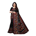 Vamika Printed Jute Silk Black Saree (Namita Black) | Grocsy