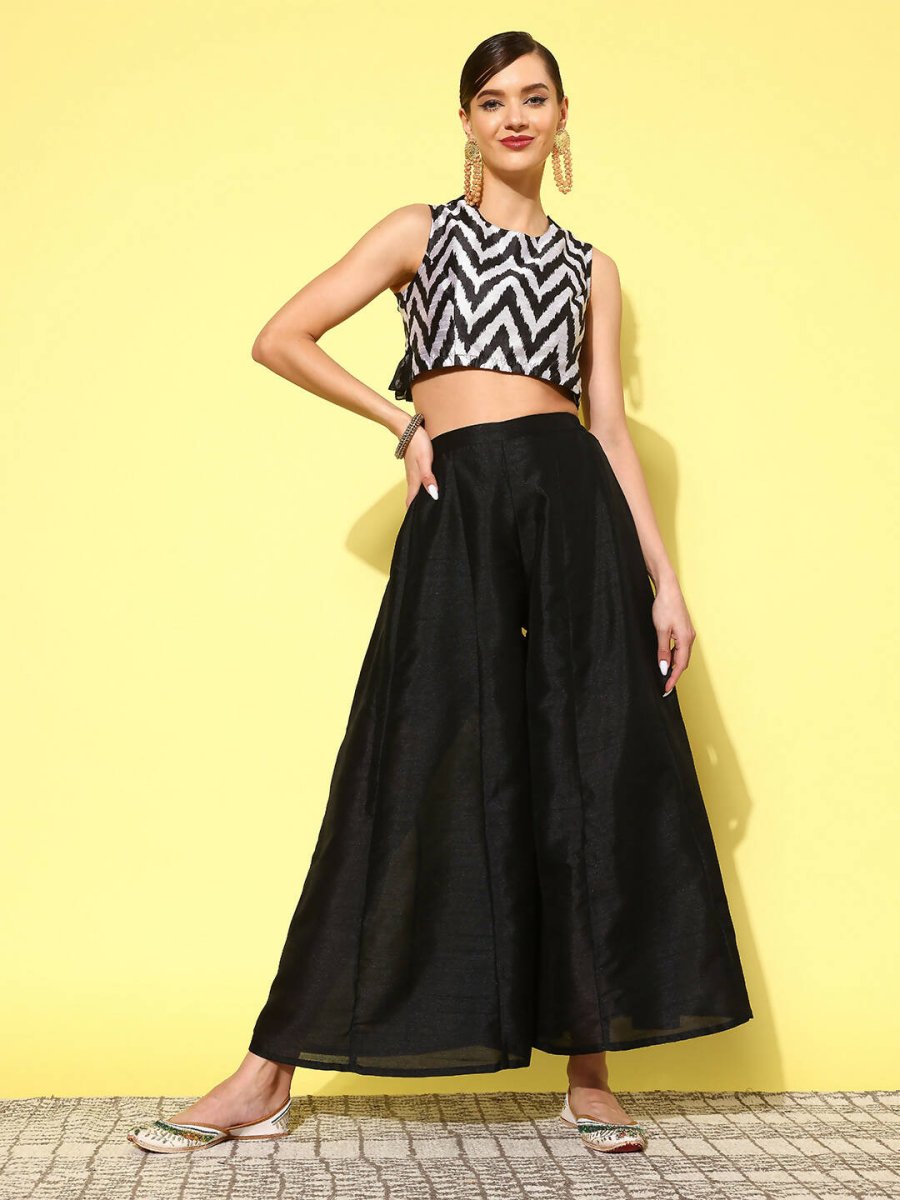 Ahalyaa Women's Traditional wear Co-ords - Black | Grocsy