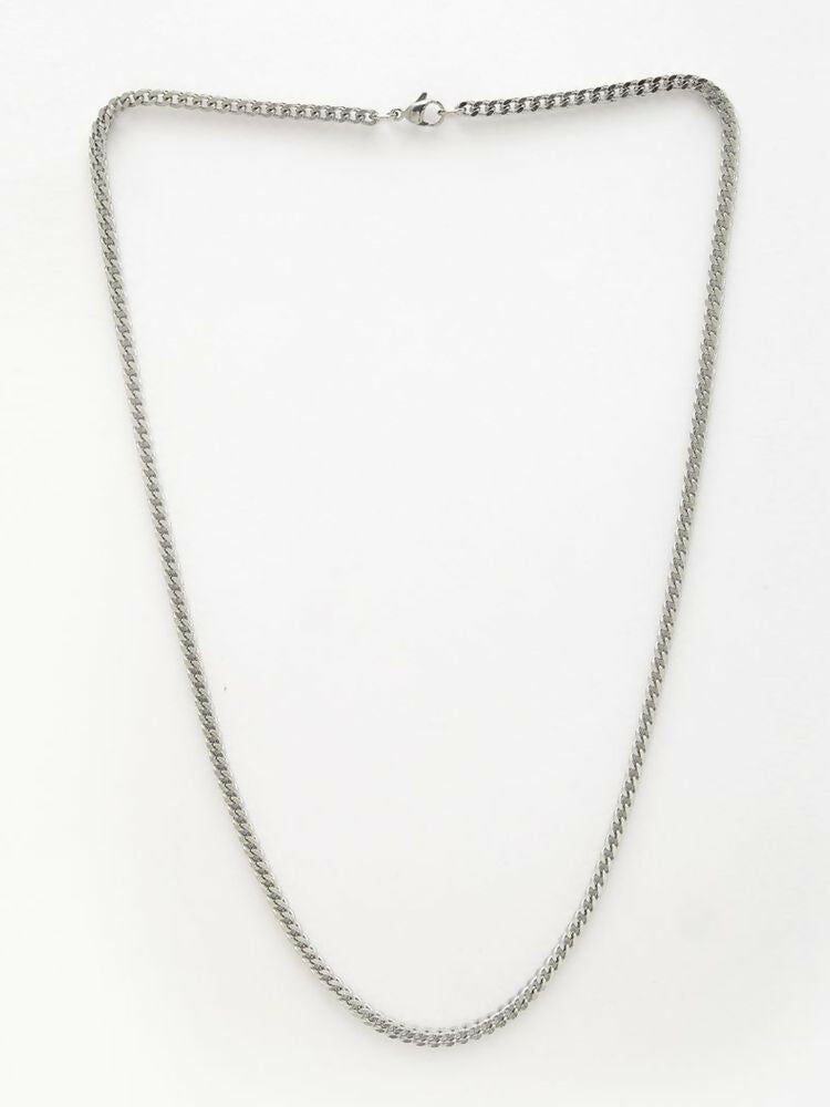 NVR Men's Silver Plated Stainless Steel Chain | Grocsy
