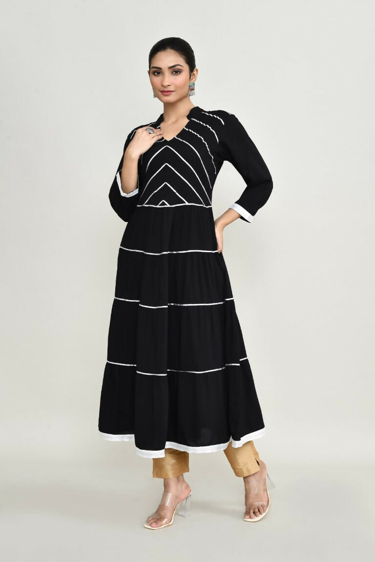 Joban Fashion Black Rayon Kurta Set | Grocsy