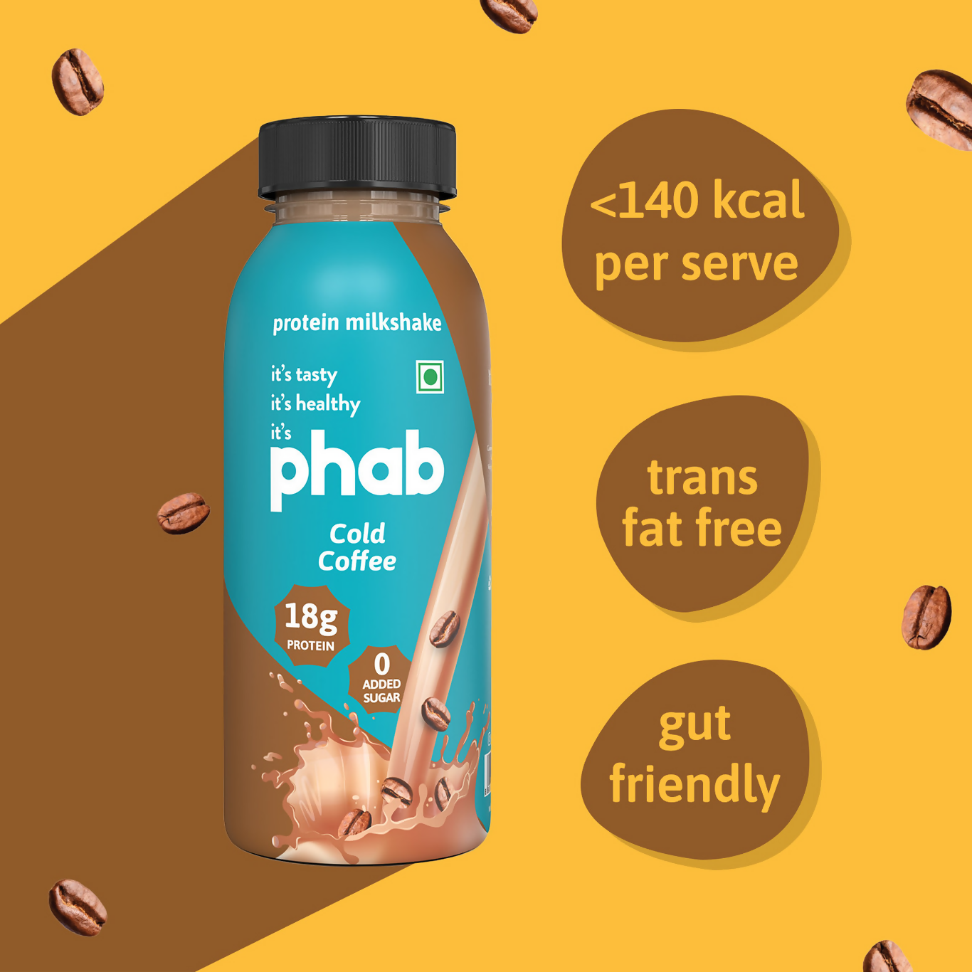Phab Protein Milkshake With protein Cold Coffee Protein Shake | Grocsy