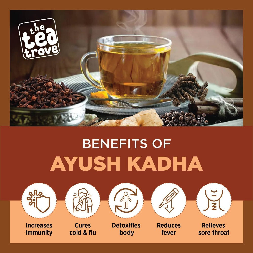 The Tea Trove - Ayush Kadha Herbal Tea | Grocsy