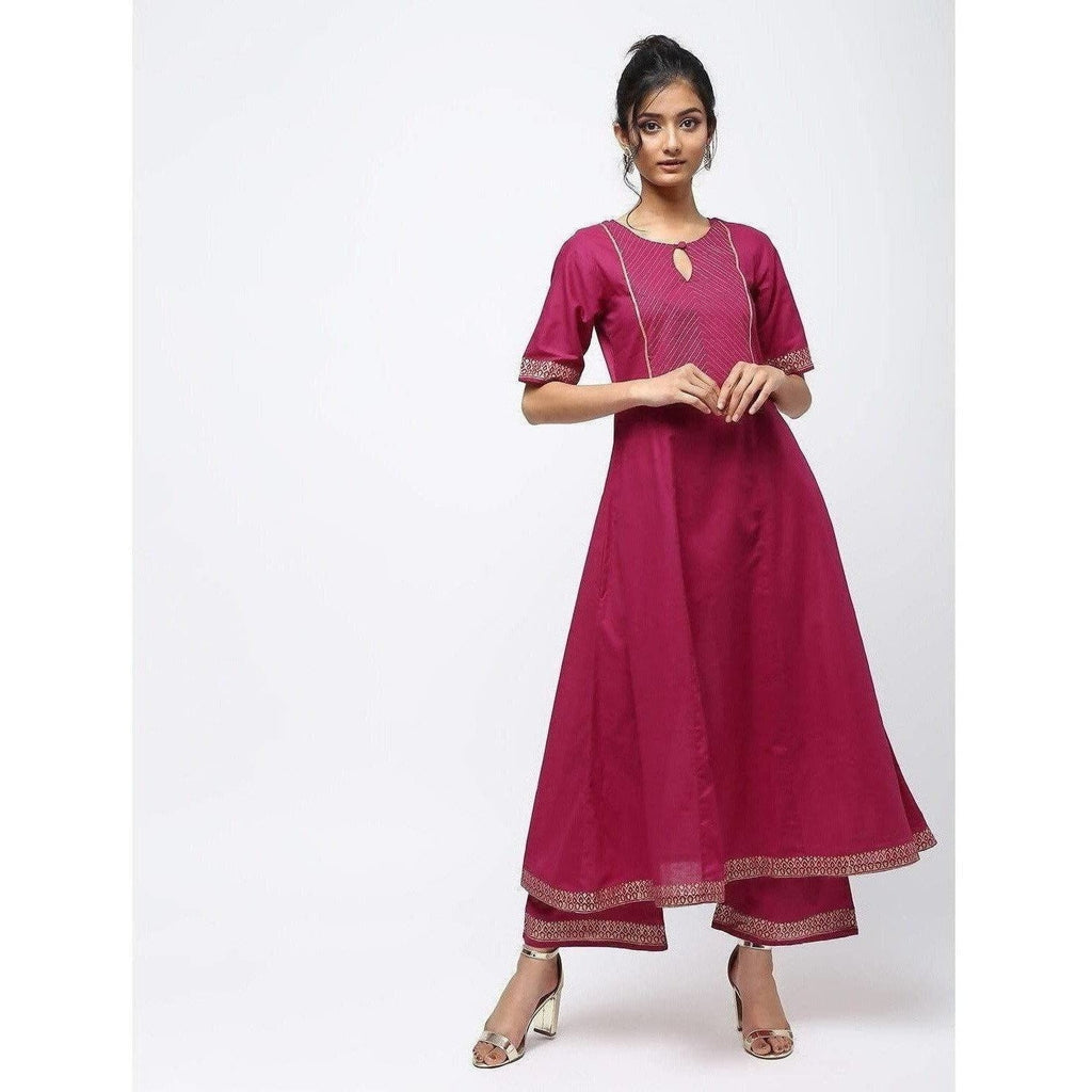 Cheera Kalidar Anarkali With Front Youk Design Kurta | Grocsy