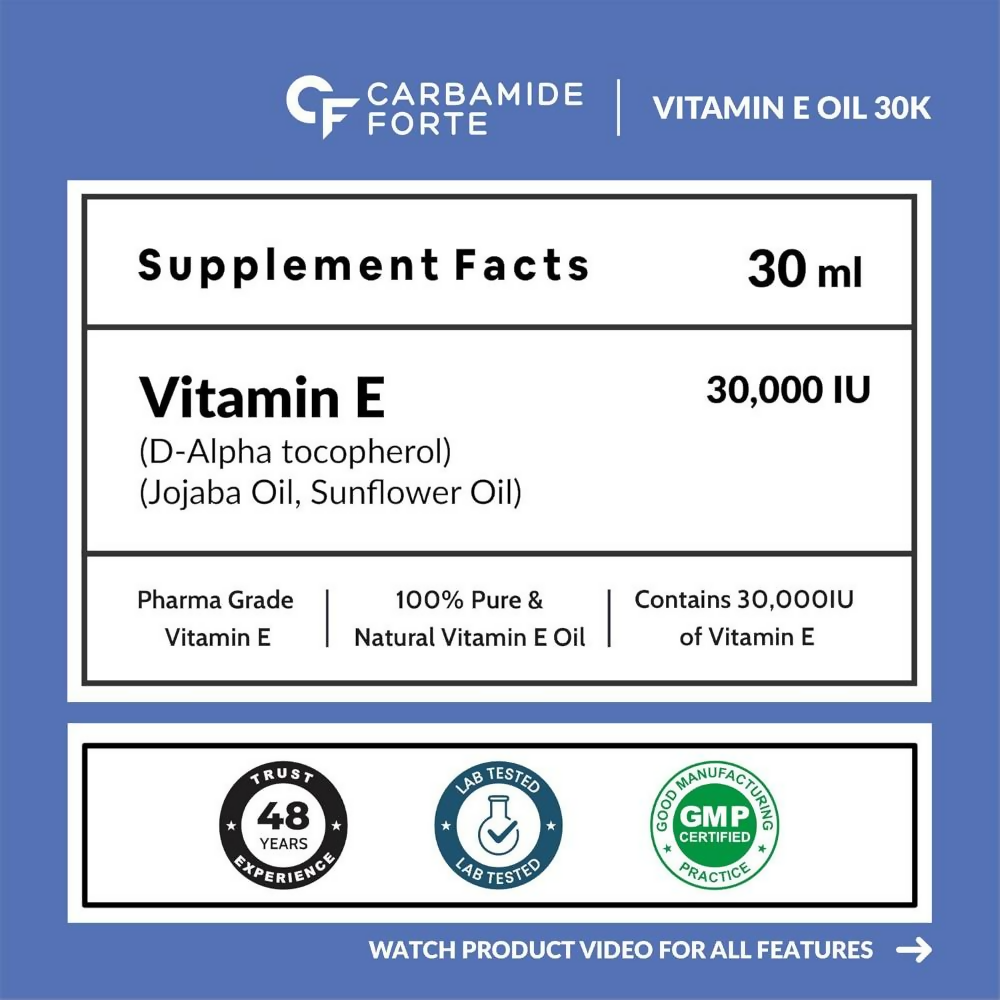 Carbamide Forte Vitamin E Oil 30000IU With 100% Natural Vitamin E | Grocsy