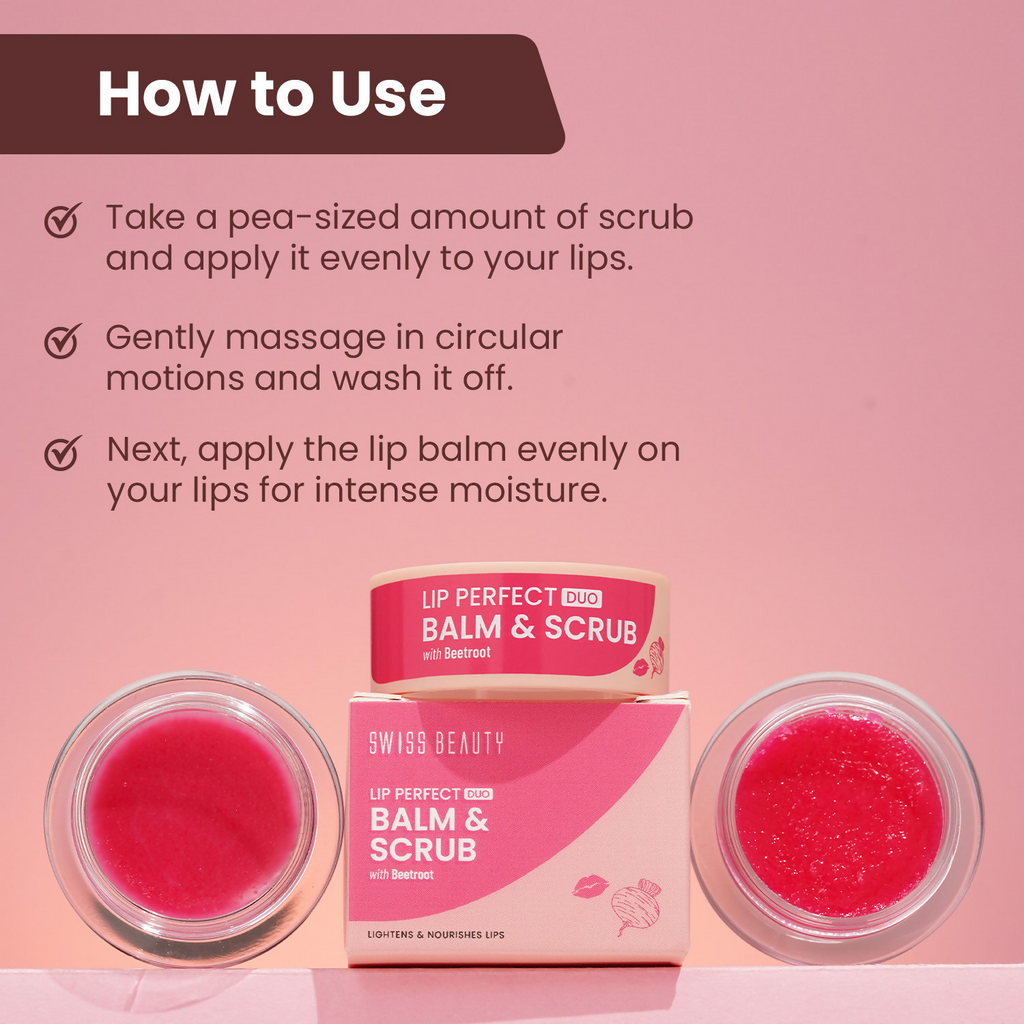 Swiss Beauty Lip Perfect Duo Balm & Scrub - Beetroot | Grocsy