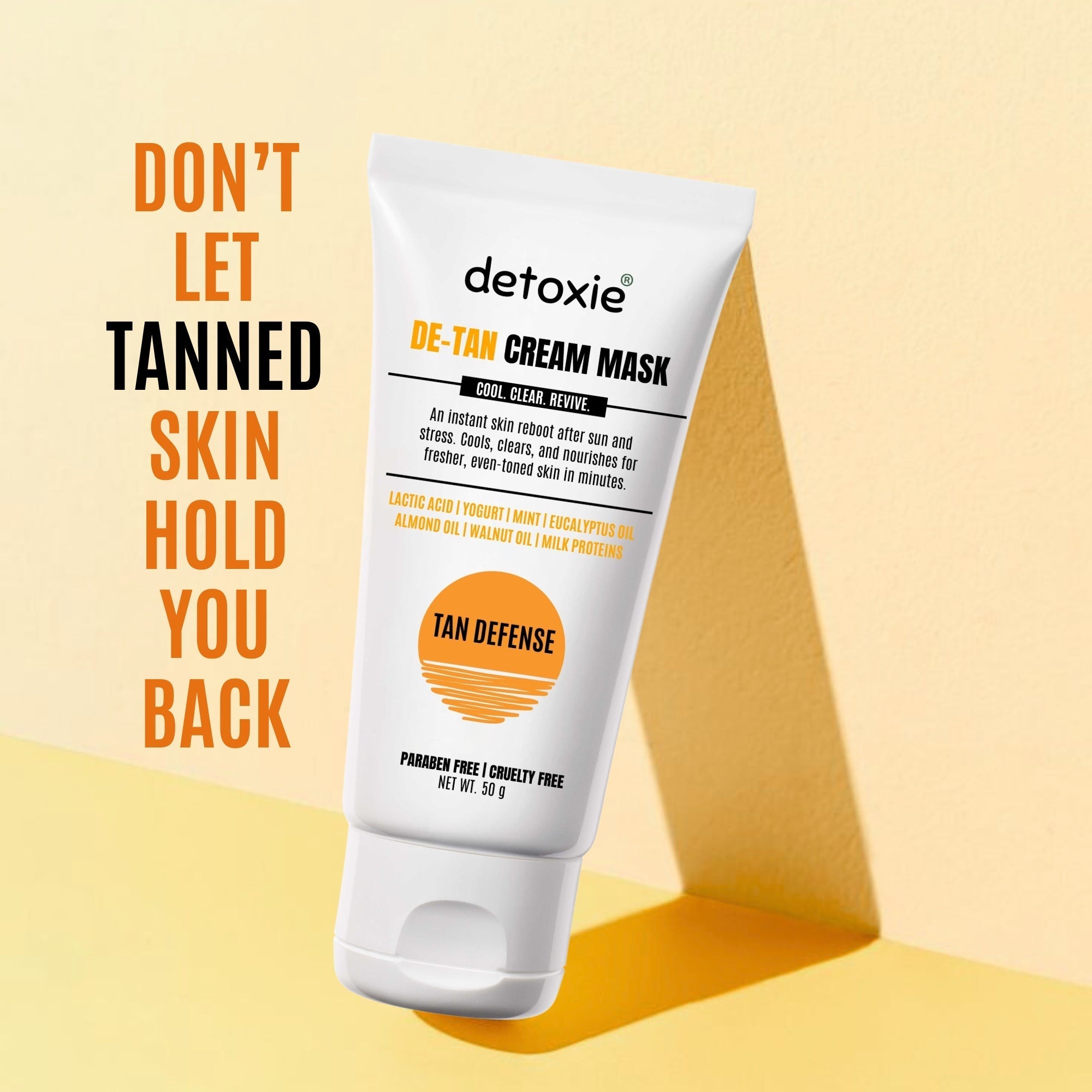 Detoxie Bright Summer Combo - SPF50 Sunscreen Gel & Detan Cream Mask | Grocsy