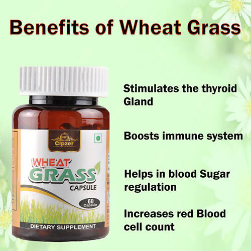 Cipzer Wheat Grass Capsules | Grocsy
