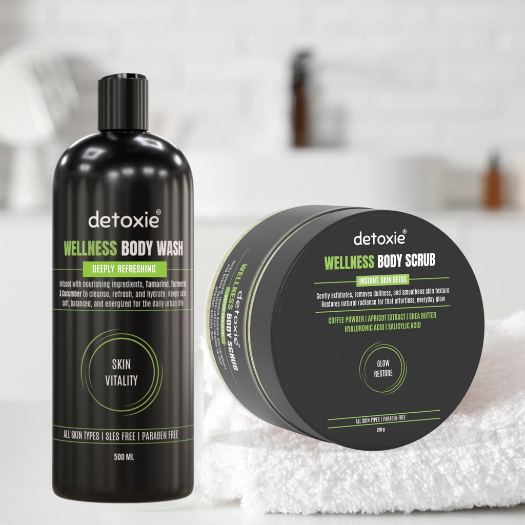 Detoxie Wellness Body Wash & Body Scrub Combo | Grocsy
