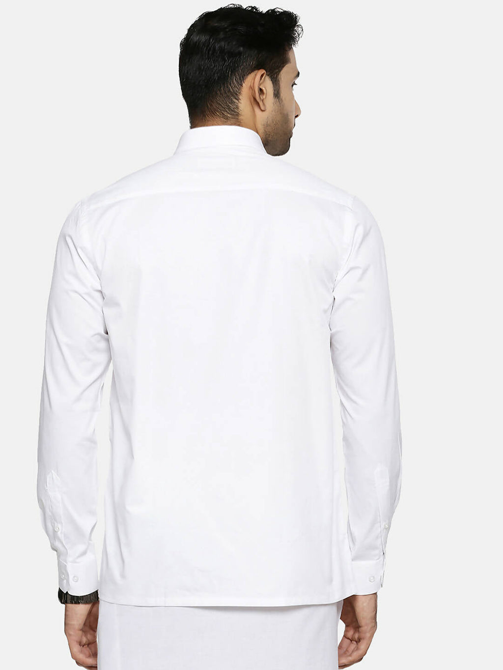Ramraj Cotton Mens Full Sleeve Formal 100 % Cotton White Shirt | Grocsy