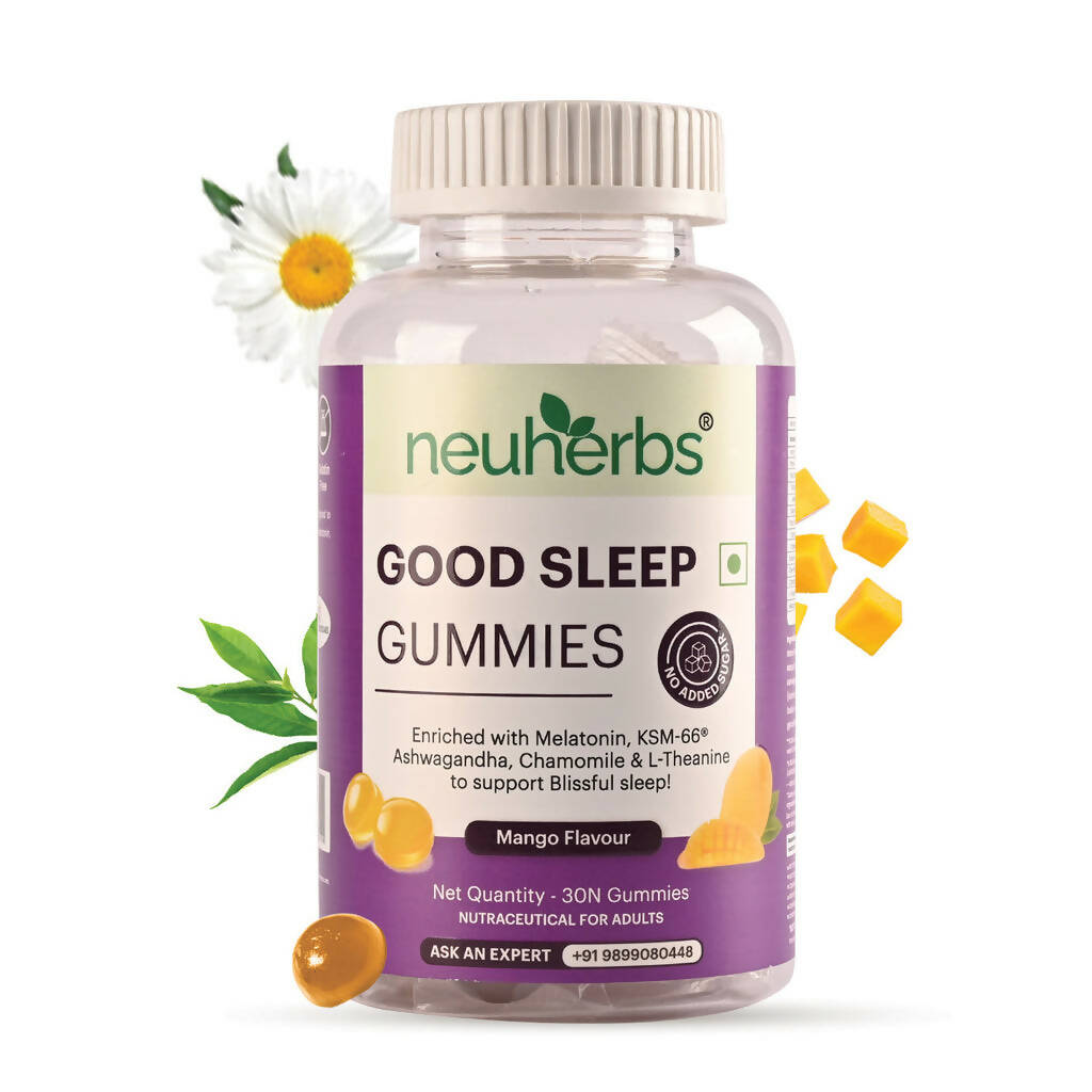 Neuherbs Good Sleep Gummies (No Added Sugar) - Mango Flavor | Grocsy