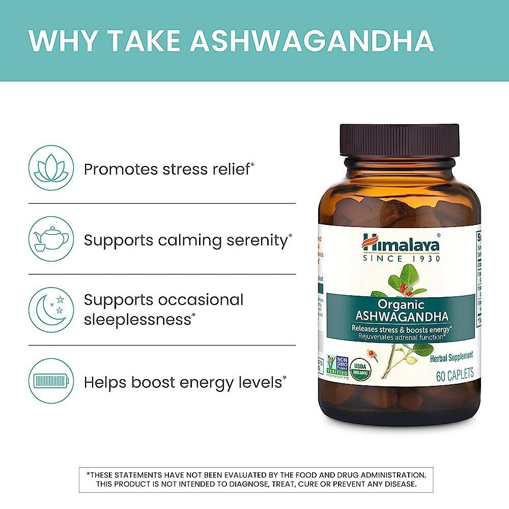 Himalaya Organic Ashwagandha Caplets | Grocsy