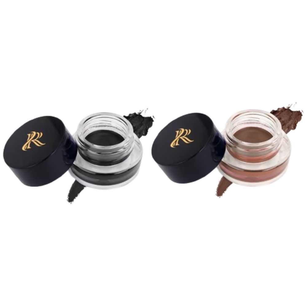 Ronzille 36Hr Waterproof And Smudge Proof Long Wear Gel Eyeliner With Brush - Black And Brown | Grocsy