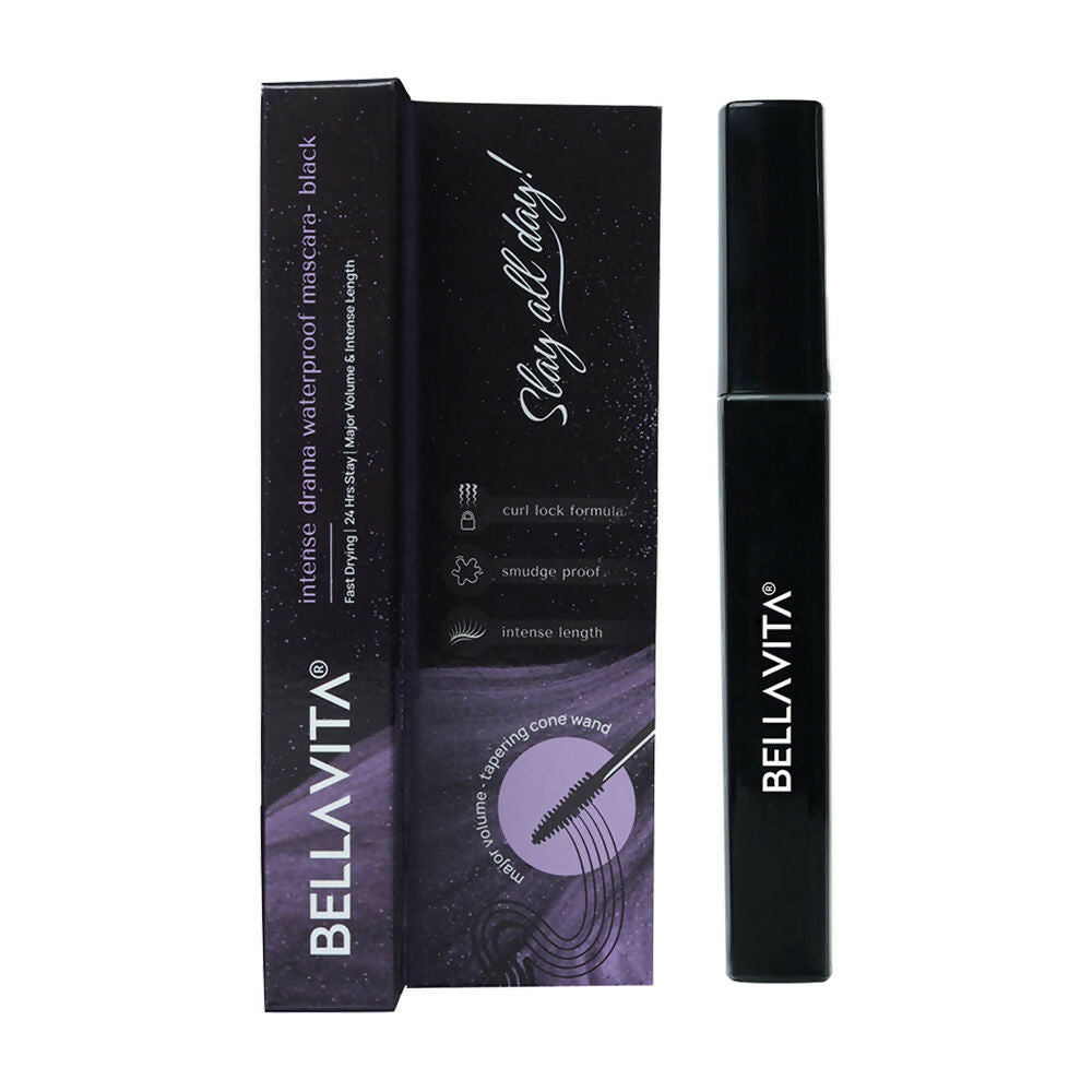 Bella Vita Organic Intense Drama Waterproof, Lengthening & Volumising Mascara Black | Grocsy