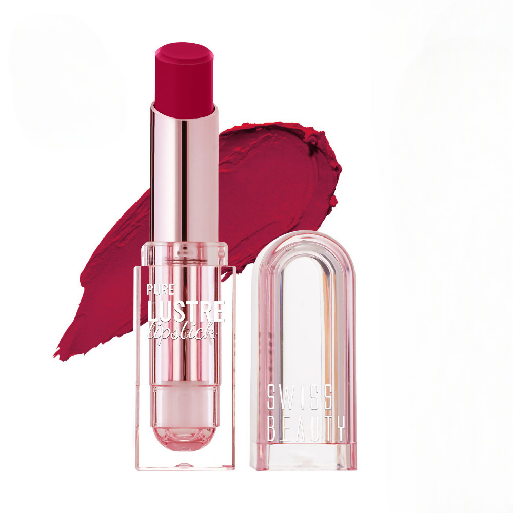 Swiss Beauty High Shine Finish Smooth Glide Pure Lustre Lipstick - 11 Pop Cherry | Grocsy