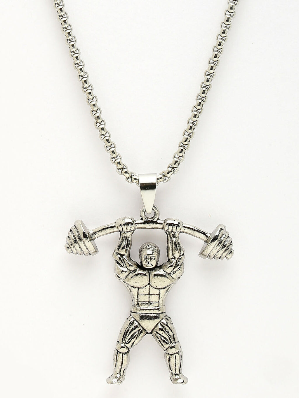 NVR Men's Silver-Plated Stainless Steel Hanuman Pendant with Chain | Grocsy