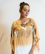 Timaraa Camel Beige To Ivory Ombre Embellished Kaftan Dress | Grocsy