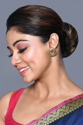 Joban Fashion Women Brass And Ruby Stone Golden Ruby Earrings | Grocsy