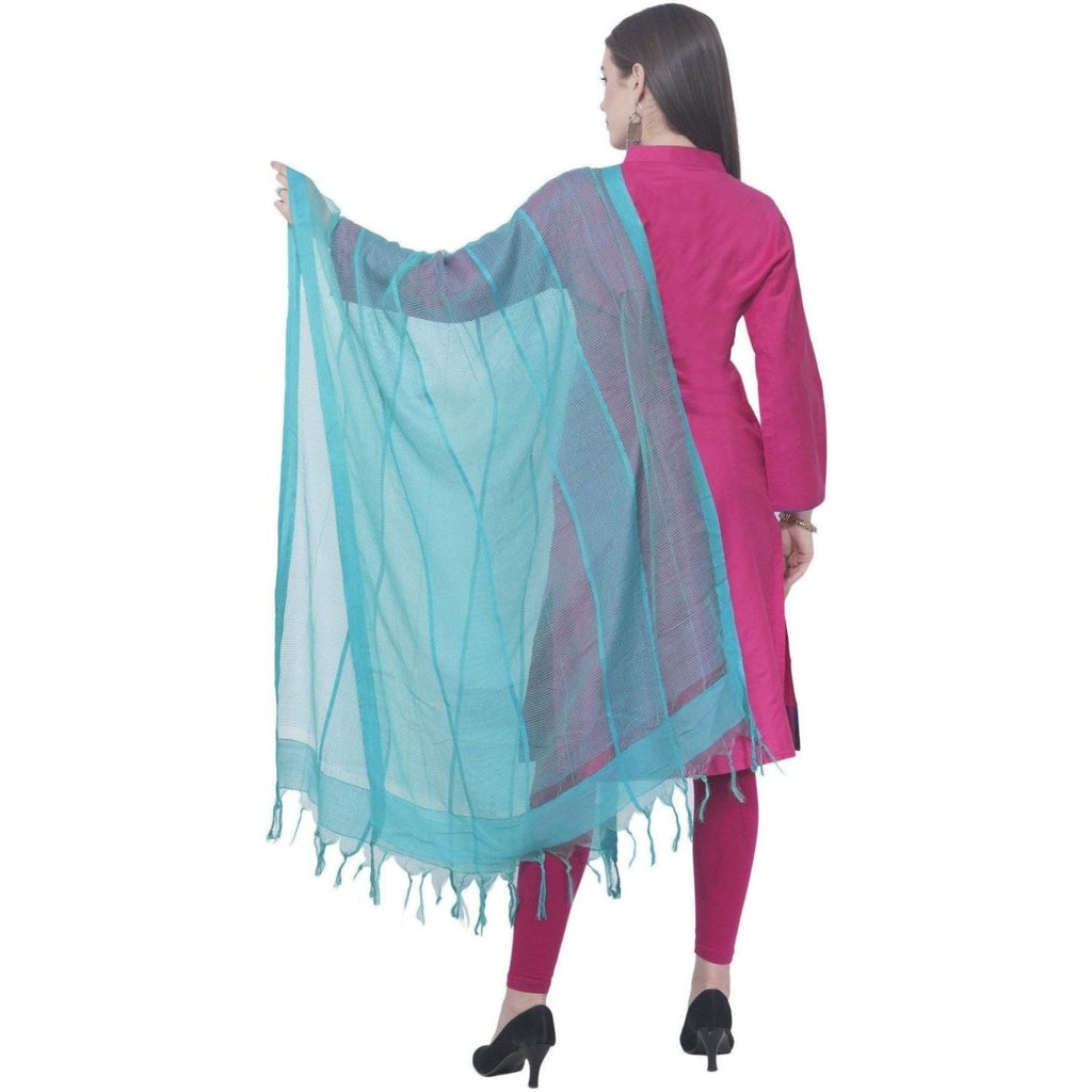A R Silk Firozi Color Regular Dupatta Cota Cotton Dupattas and Chunnis | Grocsy