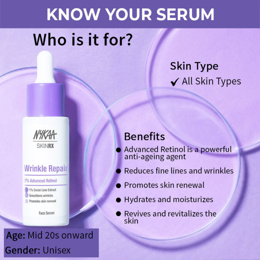 Nykaa SkinRX 2% Advanced Retinol Night Face Serum | Grocsy