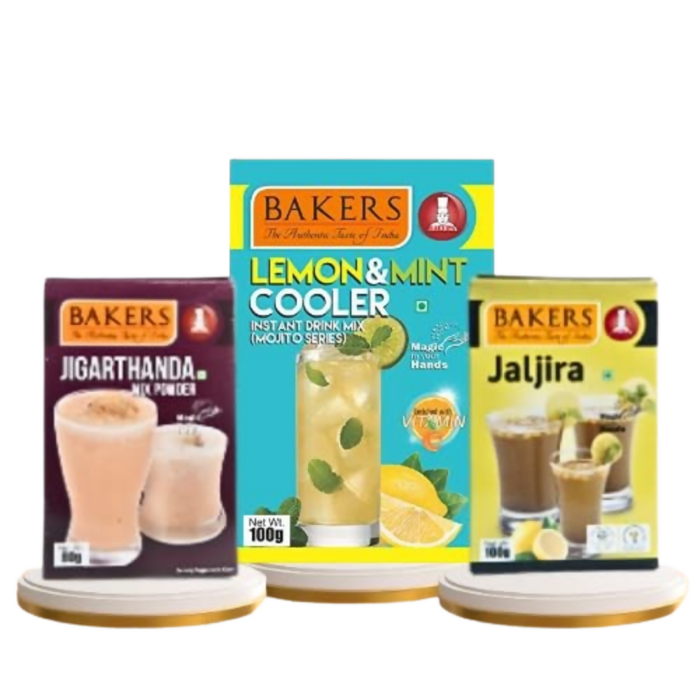 BAKERS Jigarthanda Mix Powder, Jaljira, Mojito Coolers - Lemon Mint | Grocsy