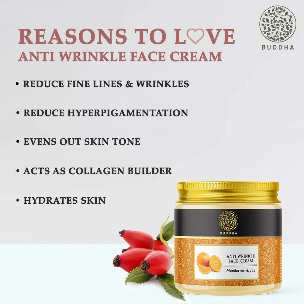 Buddha Natural Anti Wrinkle Face Cream - Reduce Fine Lines, Wrinkles & Skin Aging | Grocsy