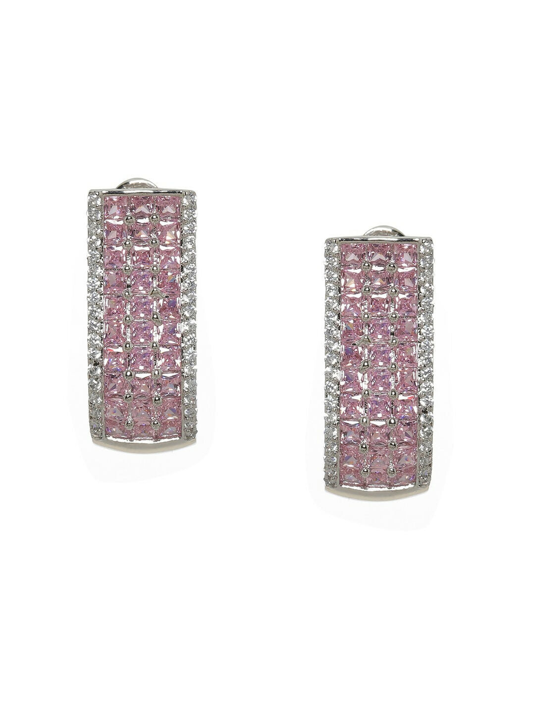 Pink Hoops Earrings- Ruby Raang | Grocsy