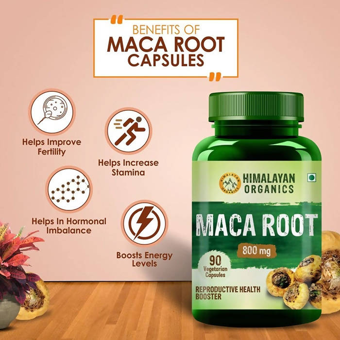 Himalayan Organics Maca Root 800 mg Vegetarian Capsules | Grocsy