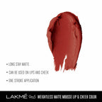 Lakme 9 To 5 Weightless Matte Mouse Lip & Cheek Color - Brick Bloom | Grocsy