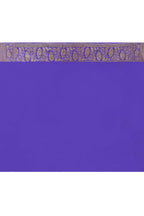 Joban Fashion Lavender Crepe Chiffon Pure Handloom Banarasi Silk Saree | Grocsy