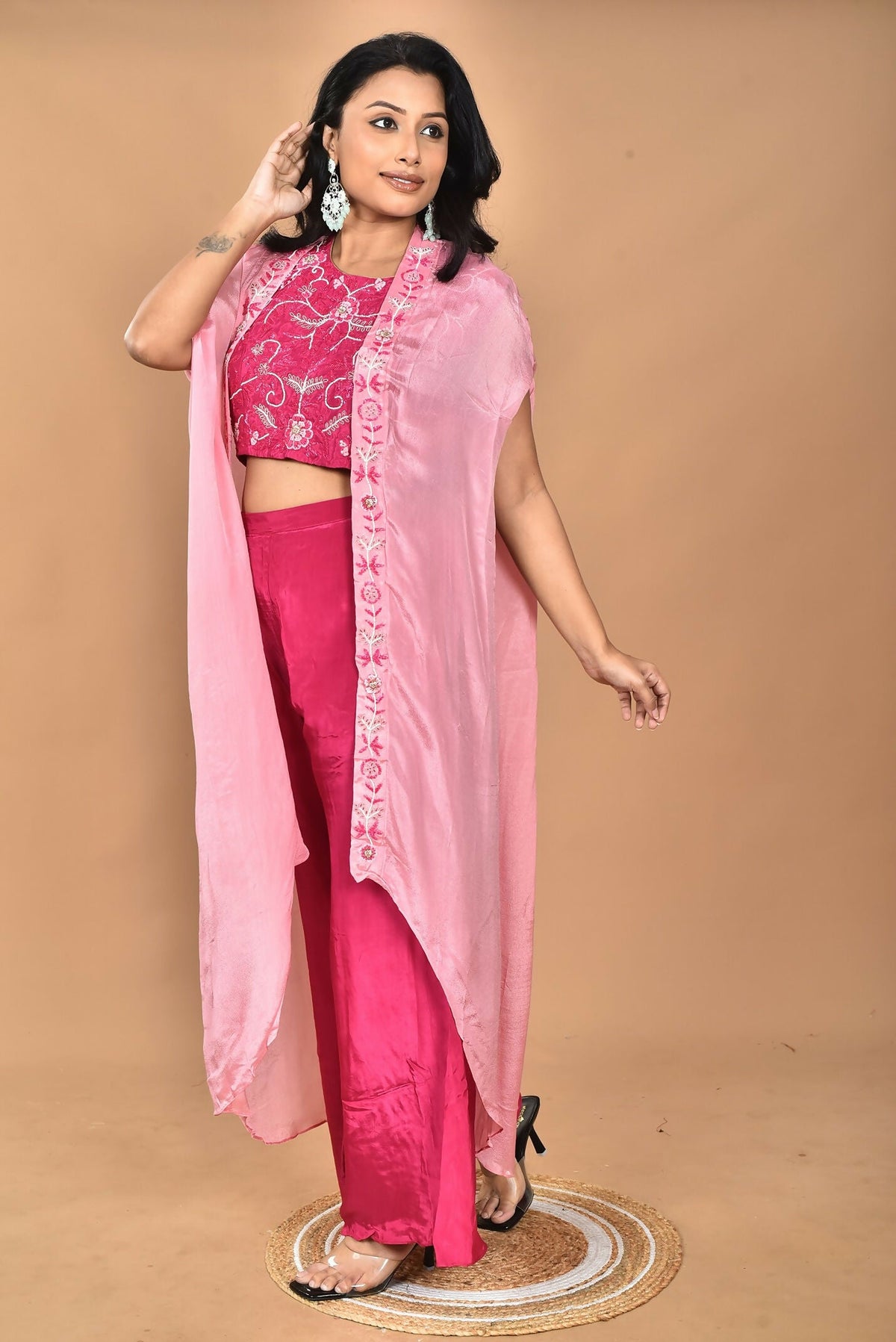 Morchari Women Hand Embroidery Crop Top-Rani | Grocsy