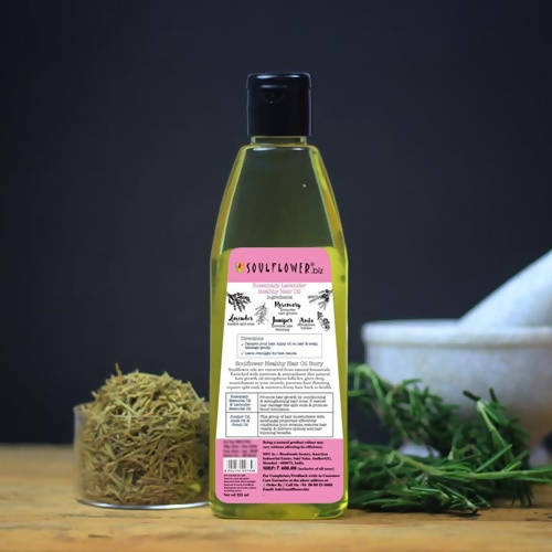 Soulflower Pure & Natural Rosemary Lavender Healthy Hair Oil | Grocsy