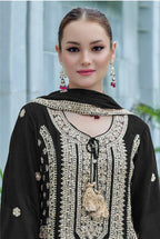 Vastranavya Heavy Chinon With Embroidery Coding Sequence with Real Mirror Work Pakistani Suits | Grocsy