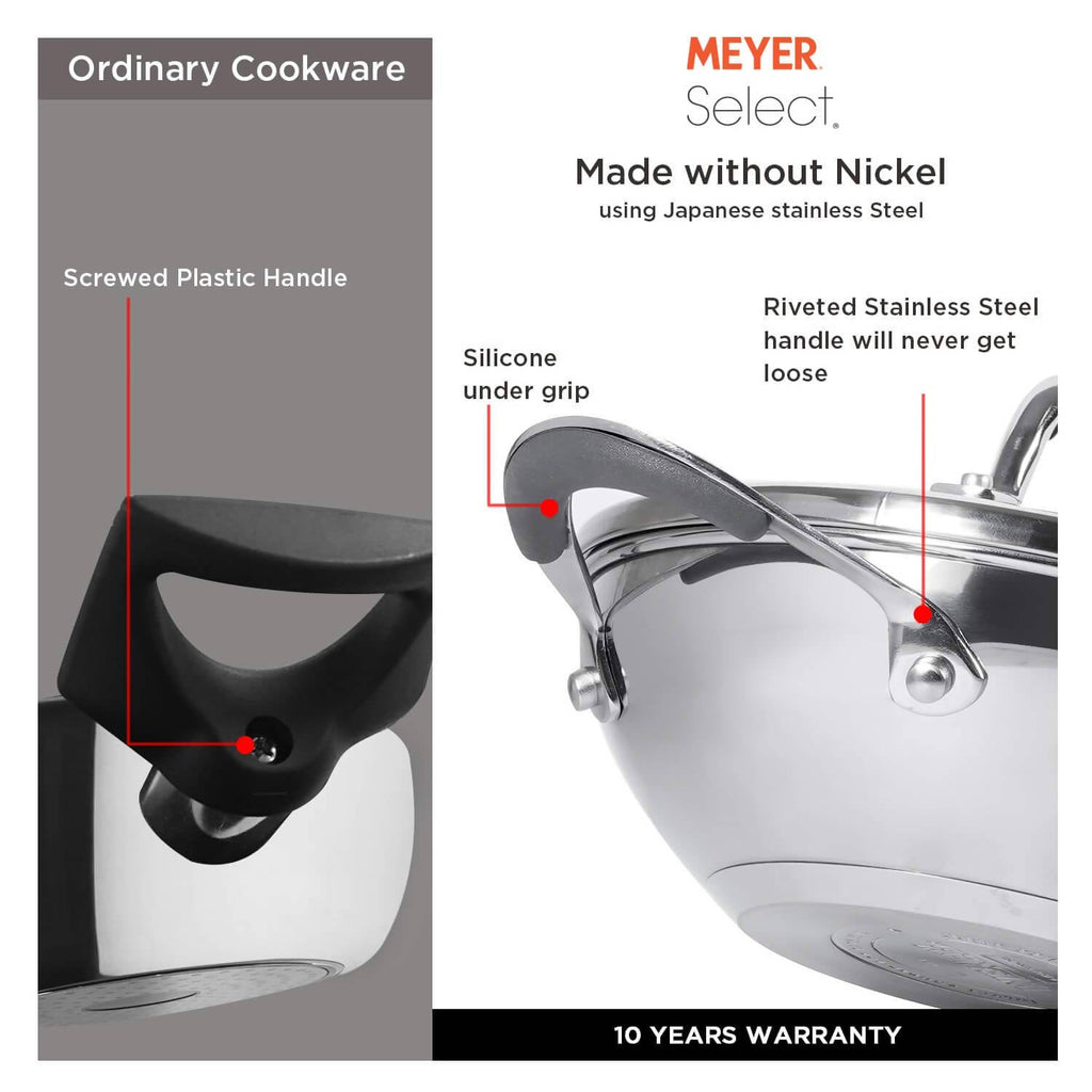 Meyer Select Stainless Steel Covered Kadai | Grocsy