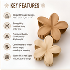 Bronson Professional Hair Claw Clips Medium Matte Flower Hair Clutcher | Grocsy