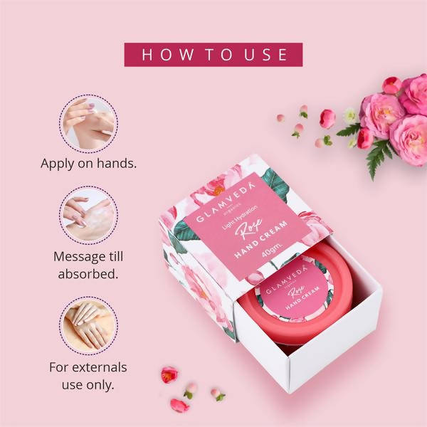 Glamveda Light Hydration Rose Hand Cream | Grocsy