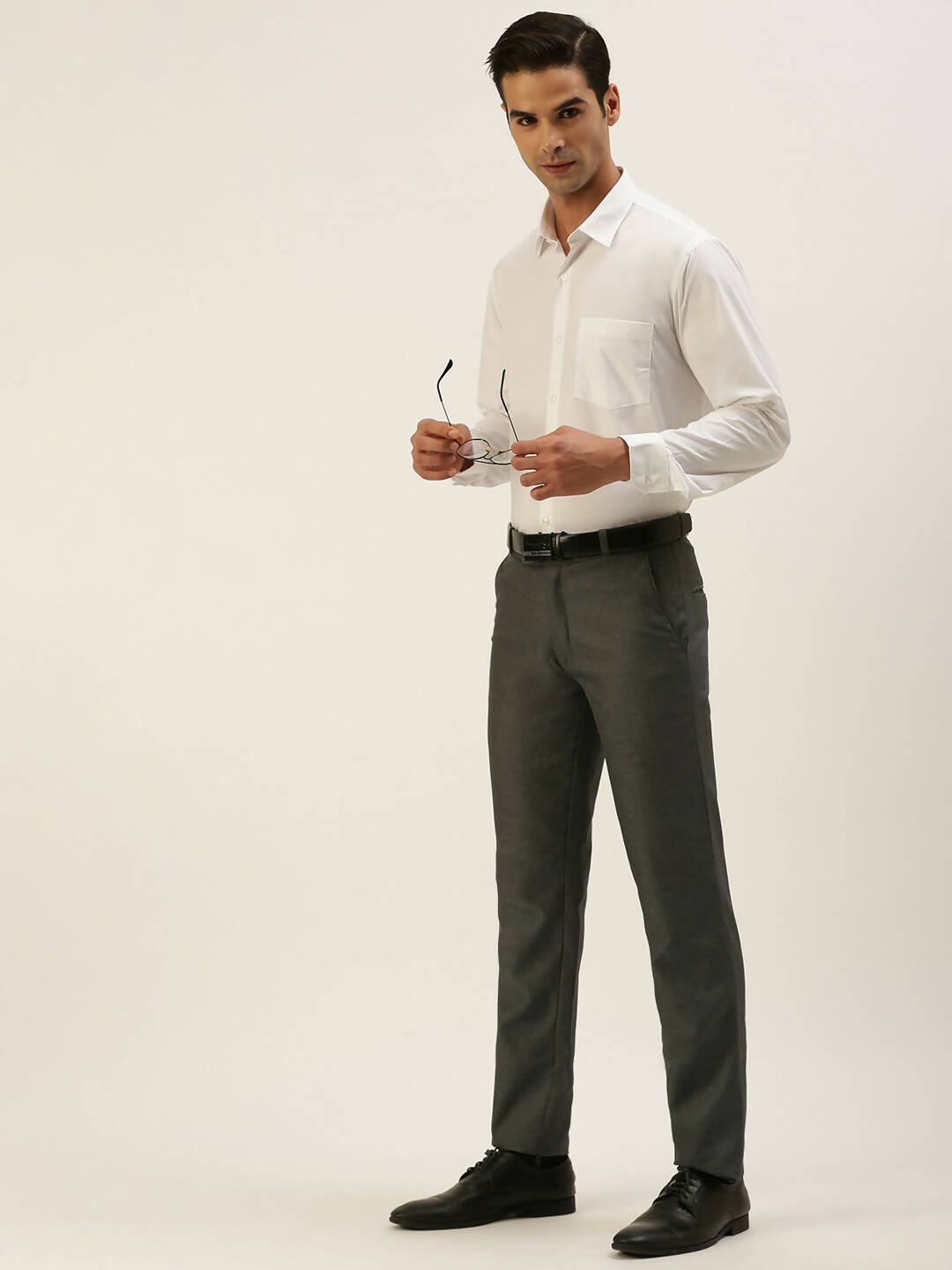 Ramraj Cotton Mens Full Sleeve Formal 100 % Cotton White Shirt | Grocsy