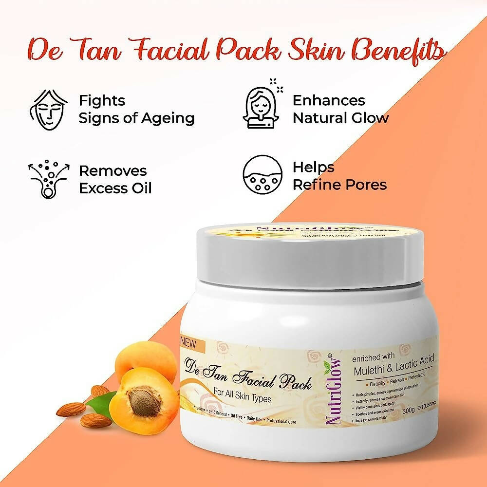 NutriGlow De Tan Facial Pack | Grocsy