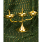 Spillbox Gold Toned Triple Lamp Diya Pooja Essentials | Grocsy