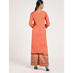 Cheera Women's Beautiful Gold Print And Highlights With Sequence Straight Kurta (CH078K) | Grocsy