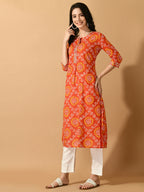 Myshka Women's Multi Flared Printed Festive Kurta | Grocsy