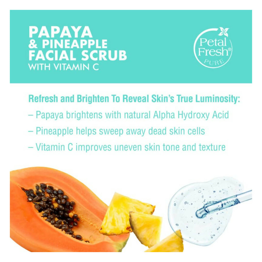 Petal Fresh Brightening Papaya & Pineapple Facial Scrub | Grocsy