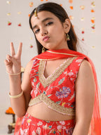 Joban Fashion Girl's Orange Color Lehenga Choli | Grocsy