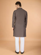 Vastranavya Brown Exclusive Festival Wear Viscose Silk Thread & Sequence Embroidered Work Kurta with Dupatta | Grocsy