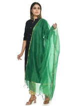 Mominos Fashion Green Banarsi Piping Dupatta | Grocsy